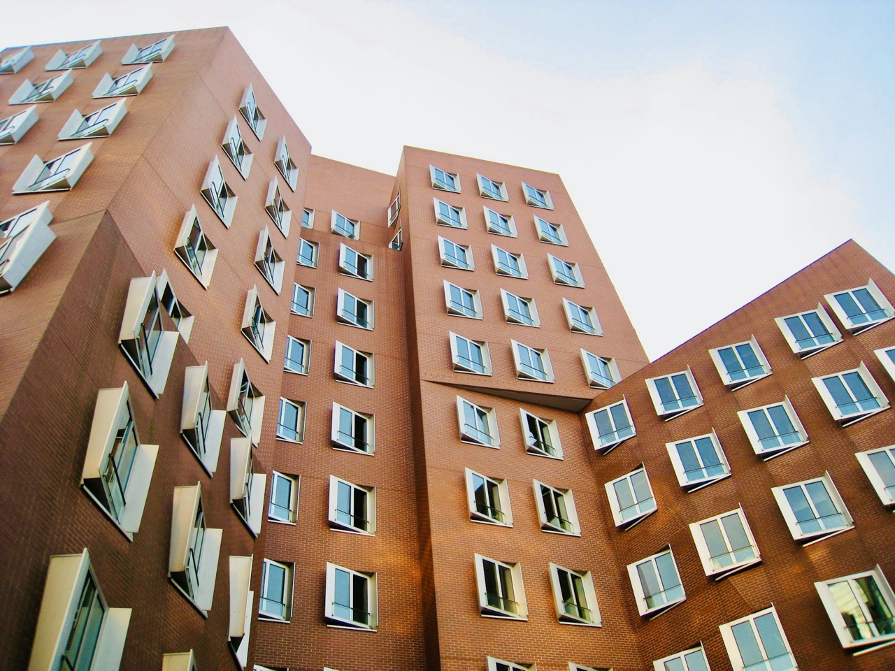 Geometric balconies on a contemporary apartment building